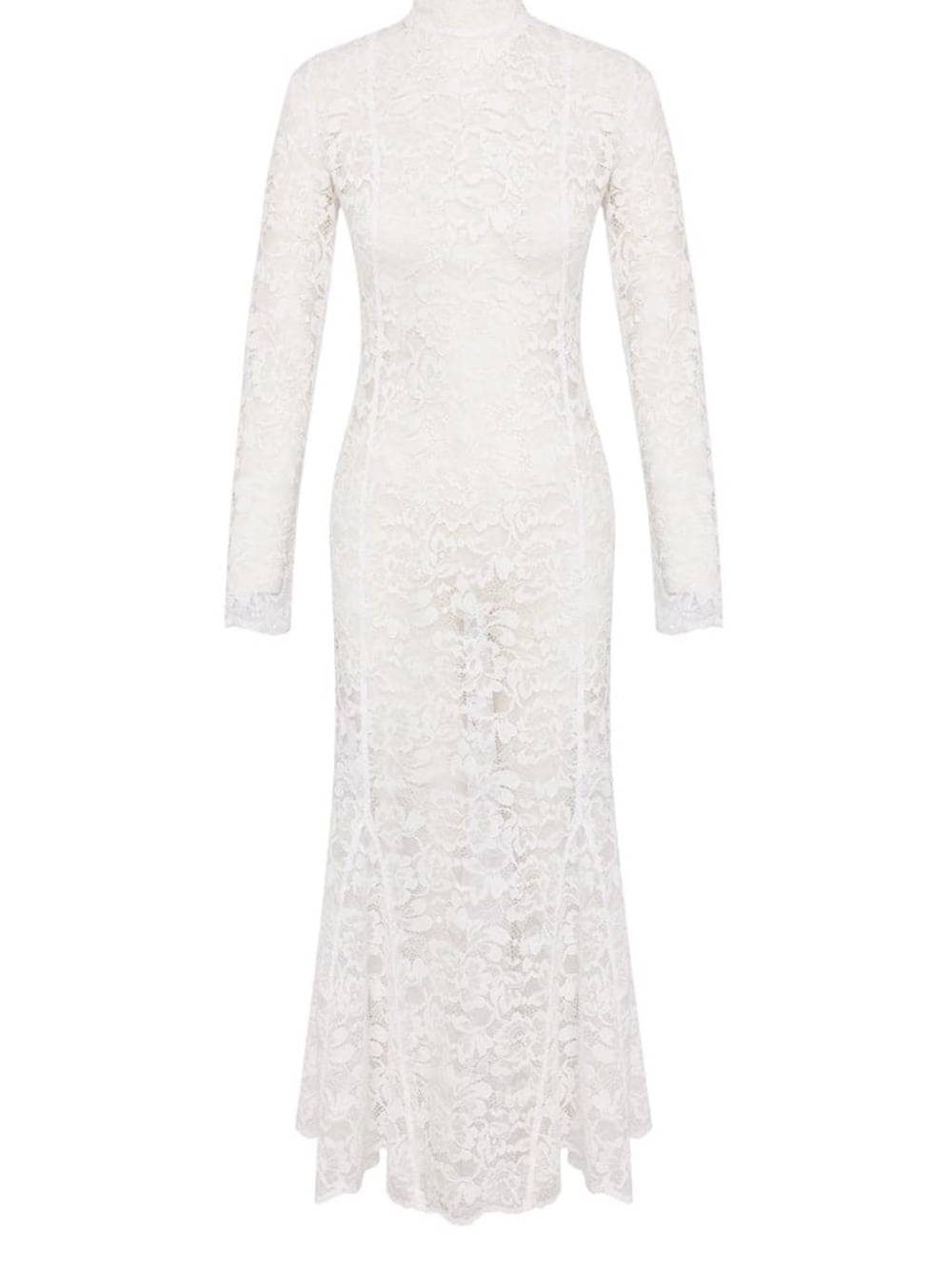 Nana Gotti Lace High-Neck Long Sleeve Maxi